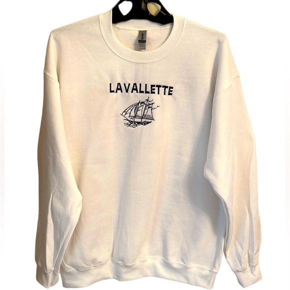 Lavallette Beach Jersey Shore White Sweater - Picture 2 of 4